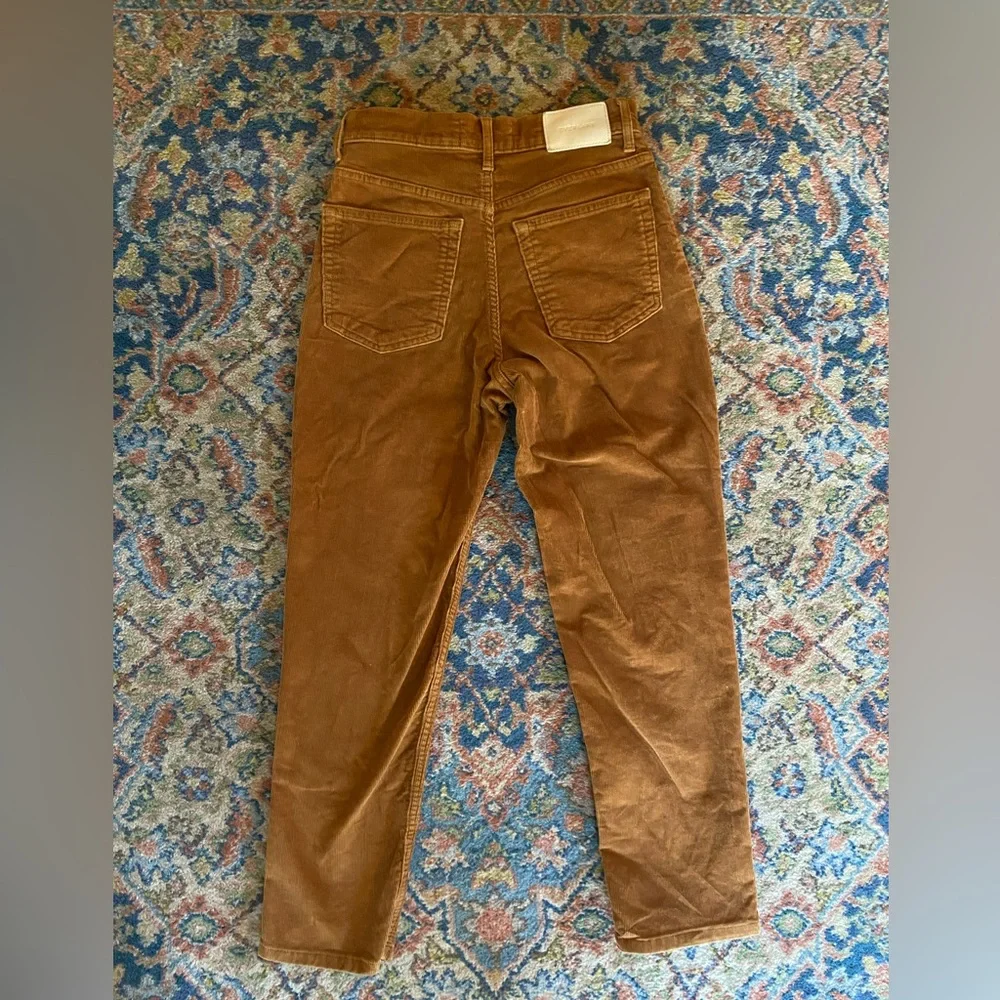 Everlane Baby Cord Cheeky Crop Brown Corduroy - waist size 24 - Picture 2 of 10